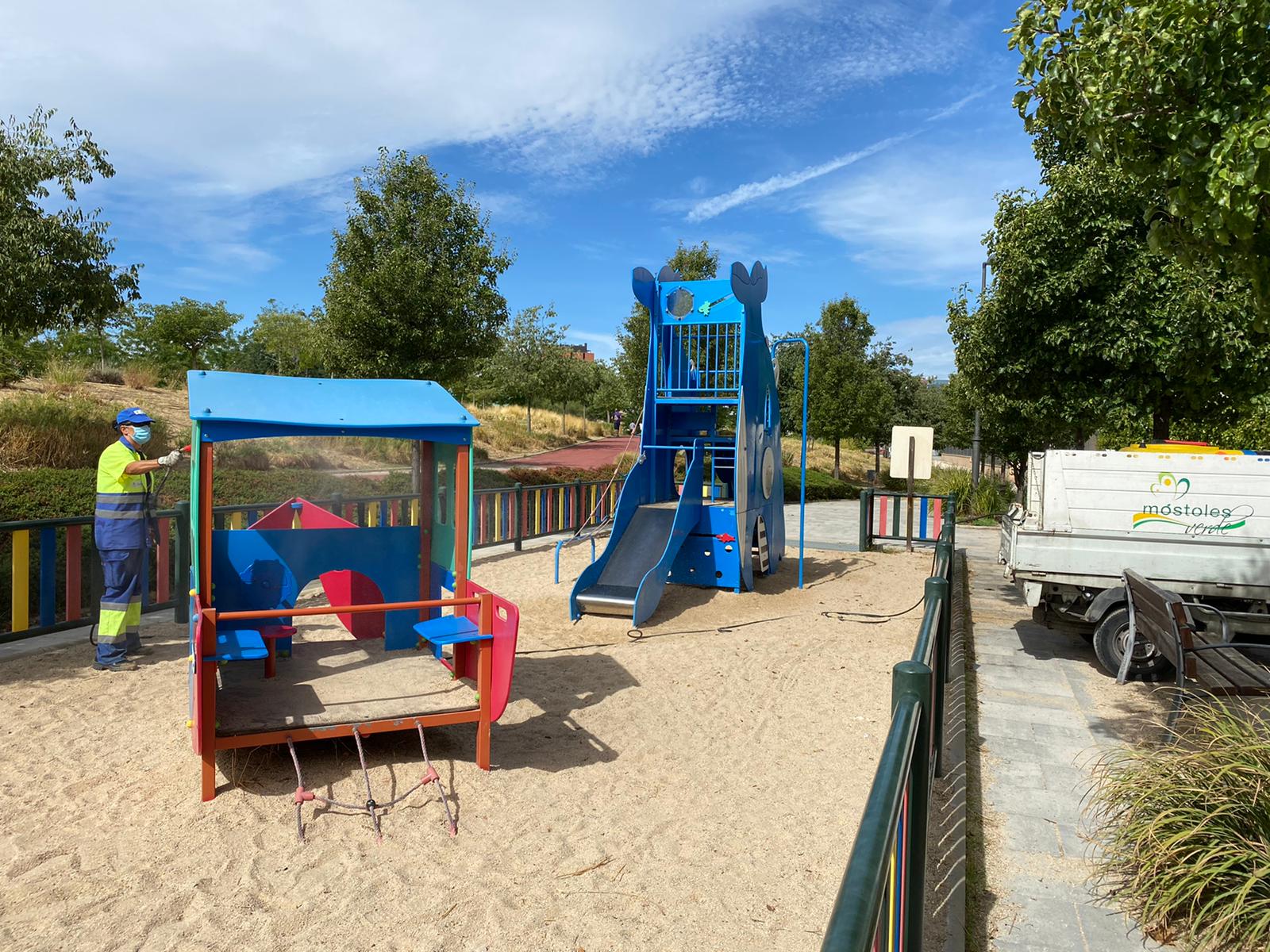 desinfecciones en los parques infantiles Mostoles p