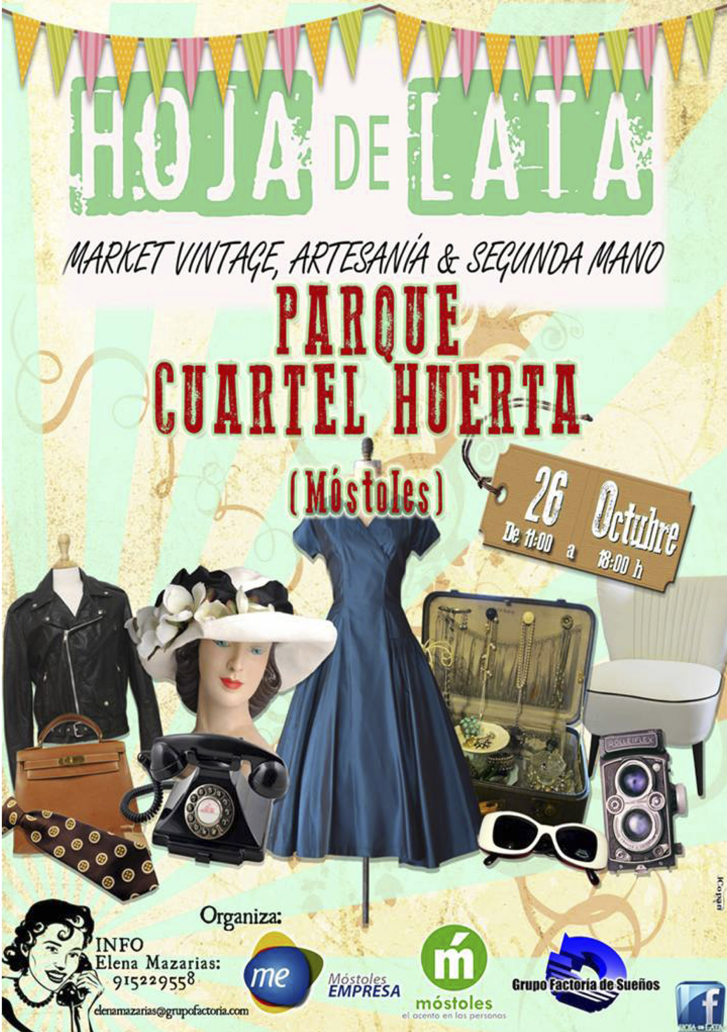 CARTEL MERCADO VINTAGE HOJA DE LATA