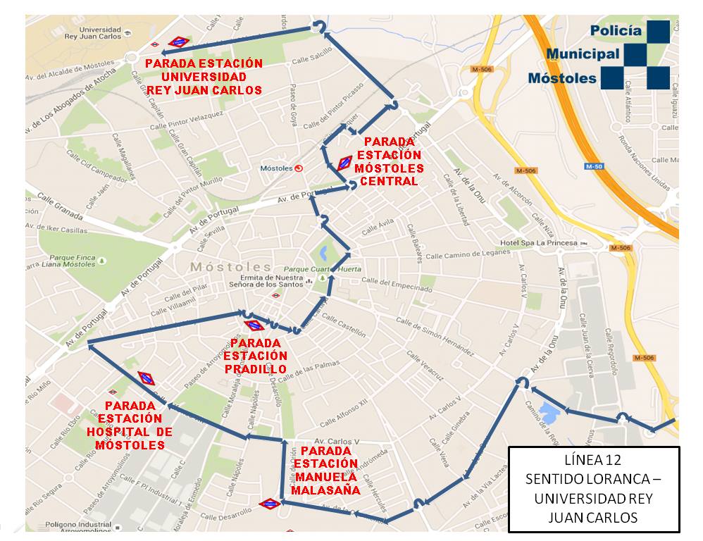 Línea 12 autobús (Loranca - Universidad Rey Juan Carlos)