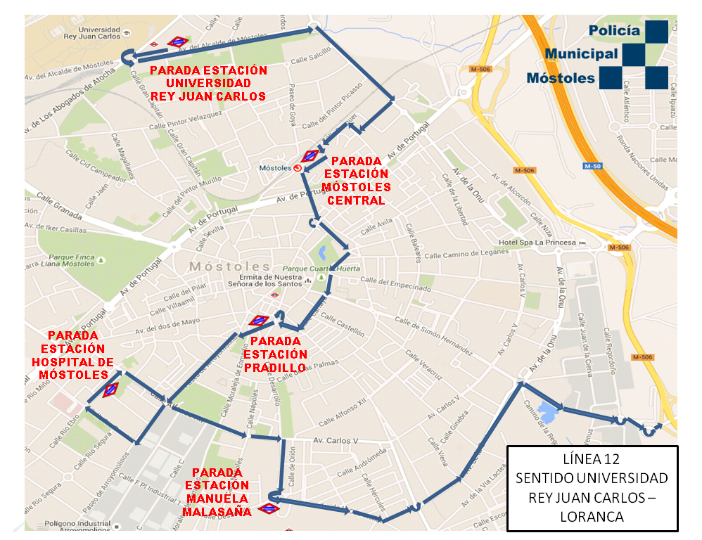 Línea 12 autobús (Universidad Rey Juan Carlos - Loranca)