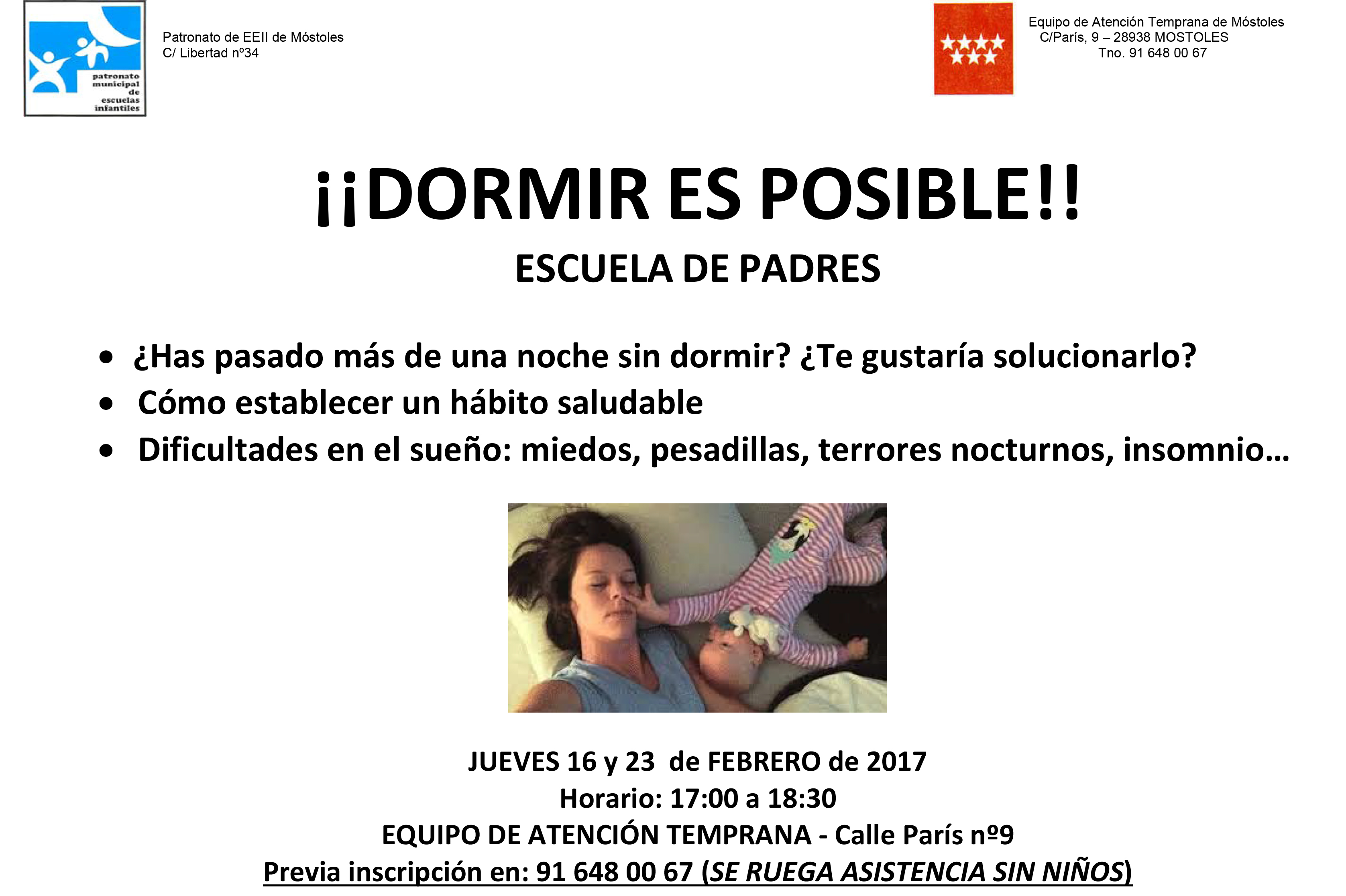 cartelsesion sueño escuela de padres FEB17