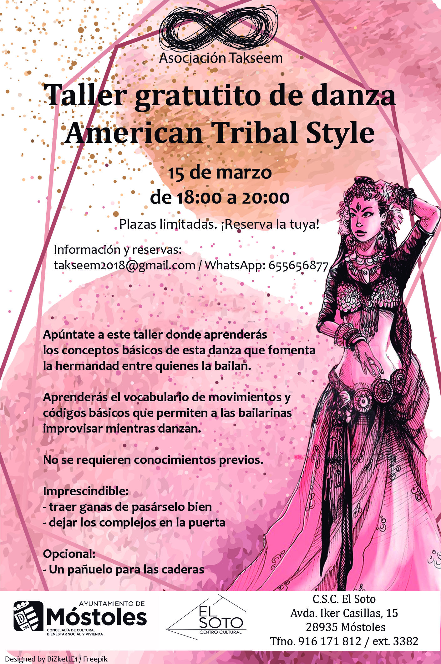 Cartel Taller Danza American Tribal Style_C.S.C. El Soto
