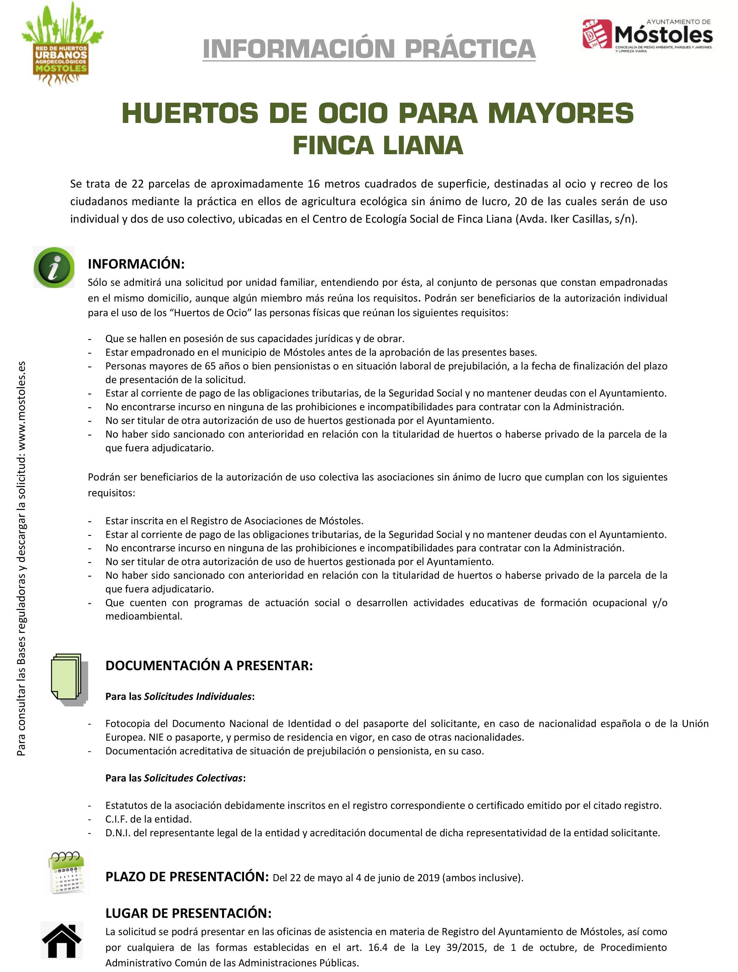 HUERTOS INFORMACIÓN PRÁCTICA