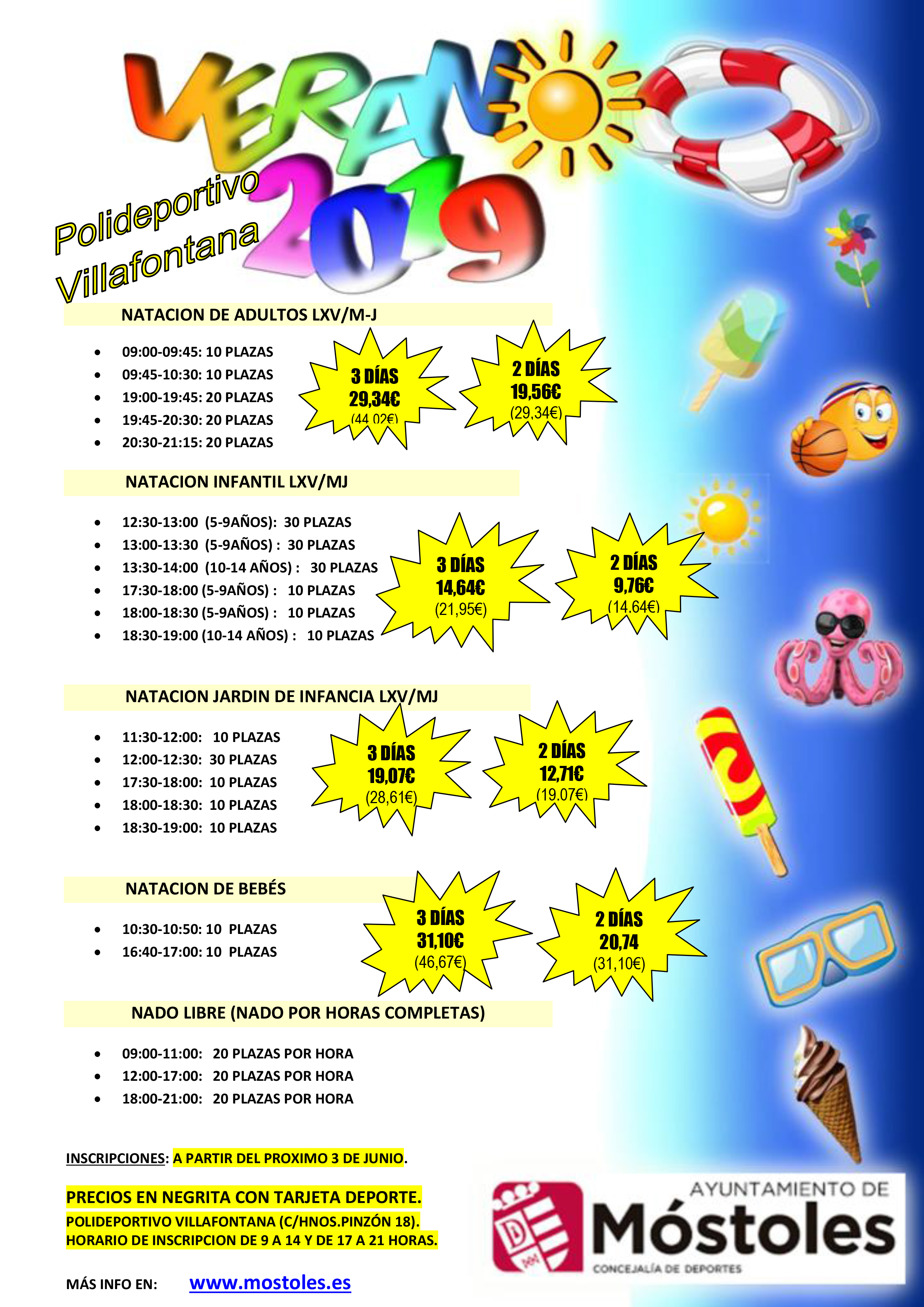 cursos Intensivos de natación