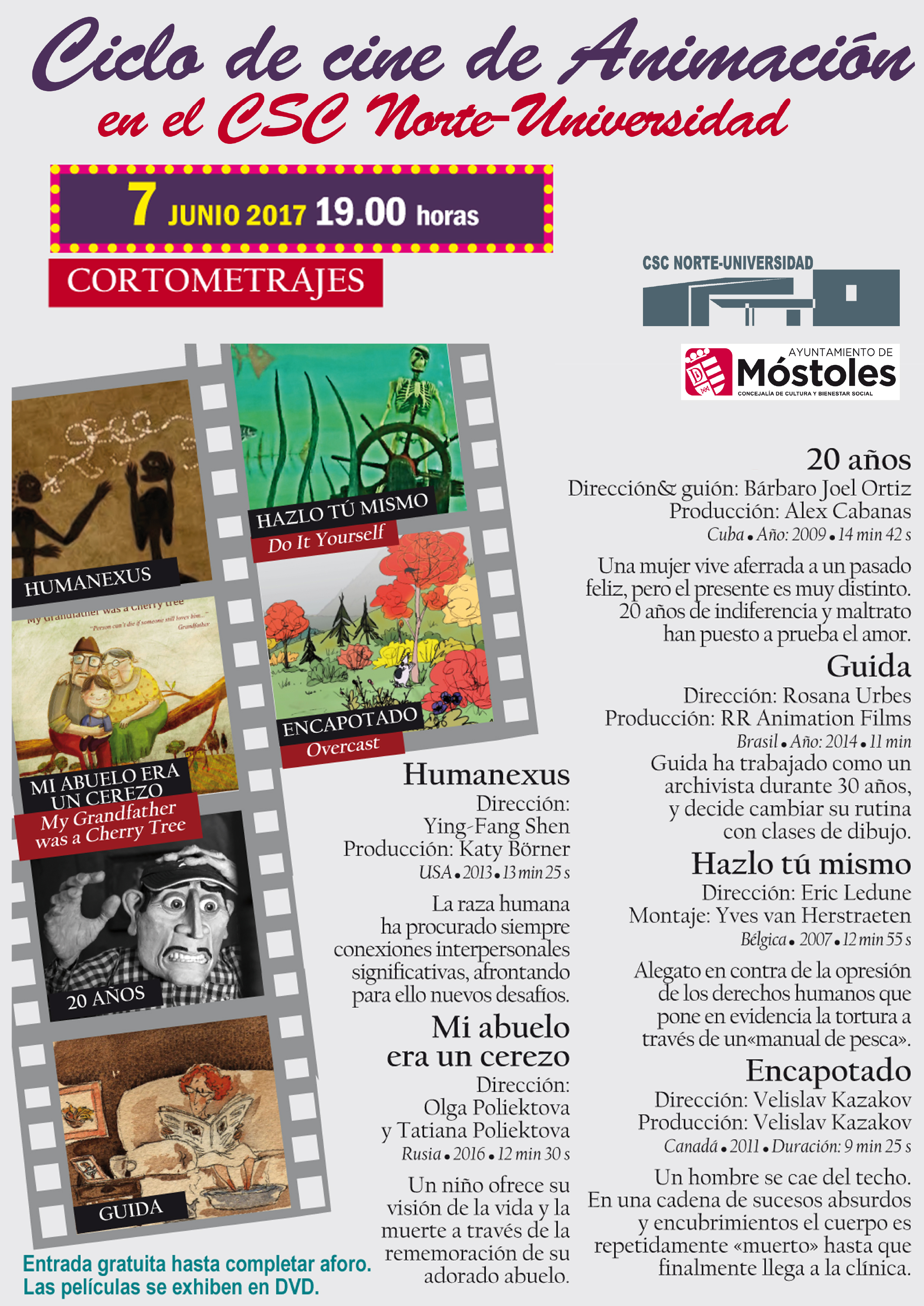 CARTEL CORTOMETRAJES ANIMACIÓN 2017