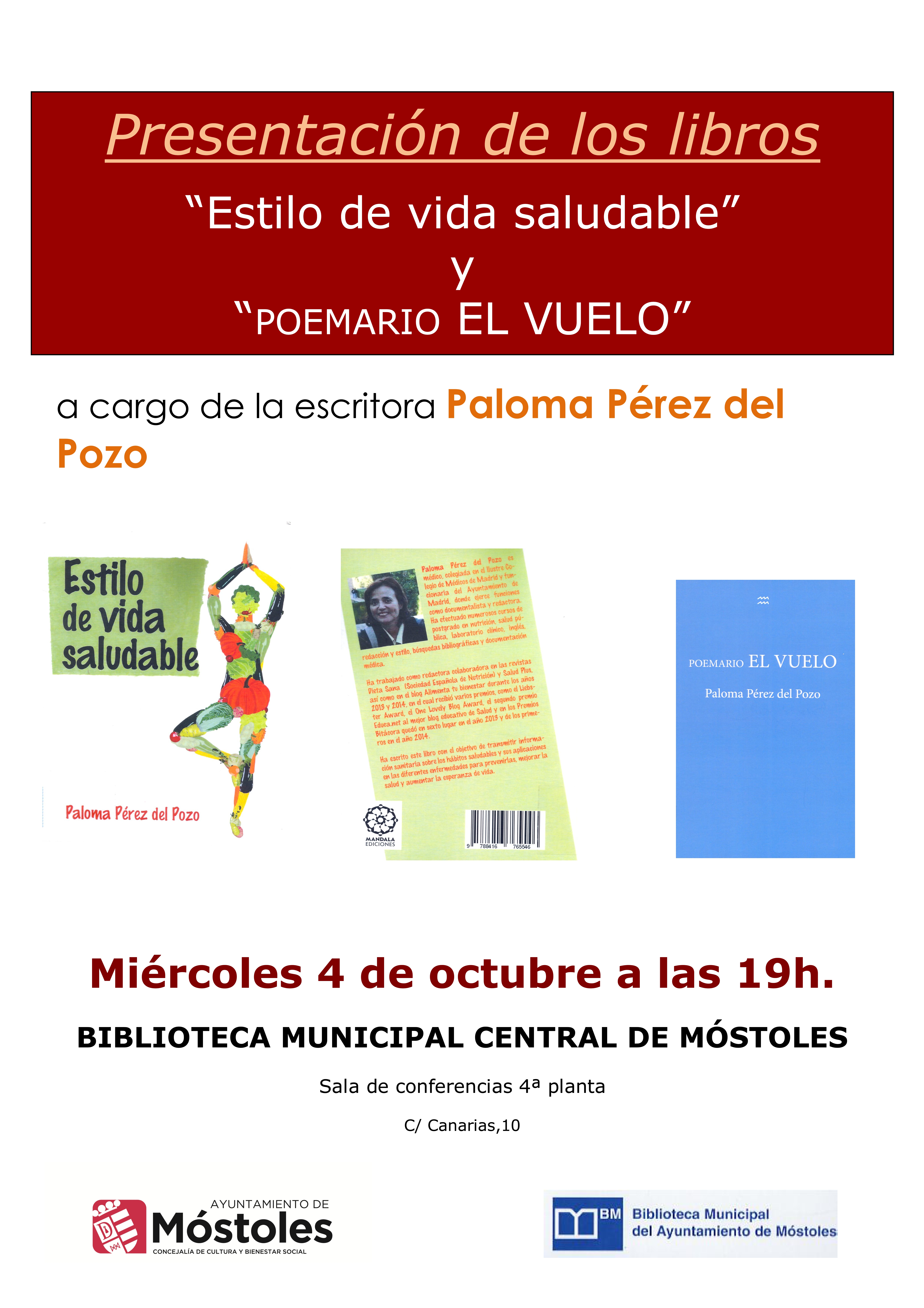 PRESENTACIÓN DEL LIBRO -ESTILO DE VIDA SALUDABLE- de Paloma Pérez del pozo