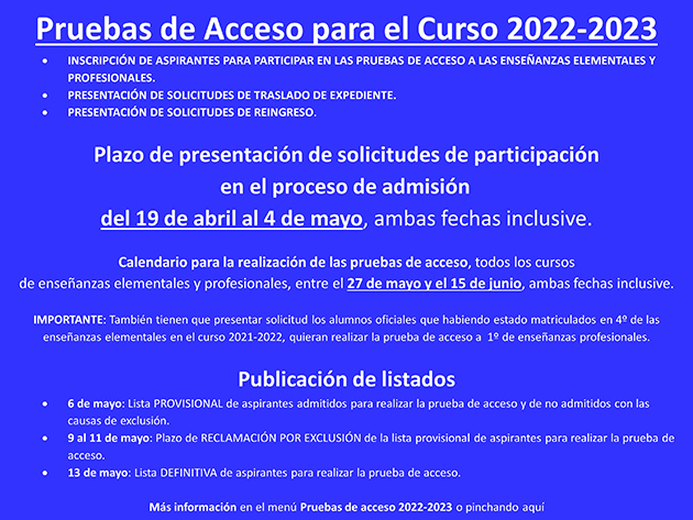 Imagen preinscripción pruebas acceso 2022-2023